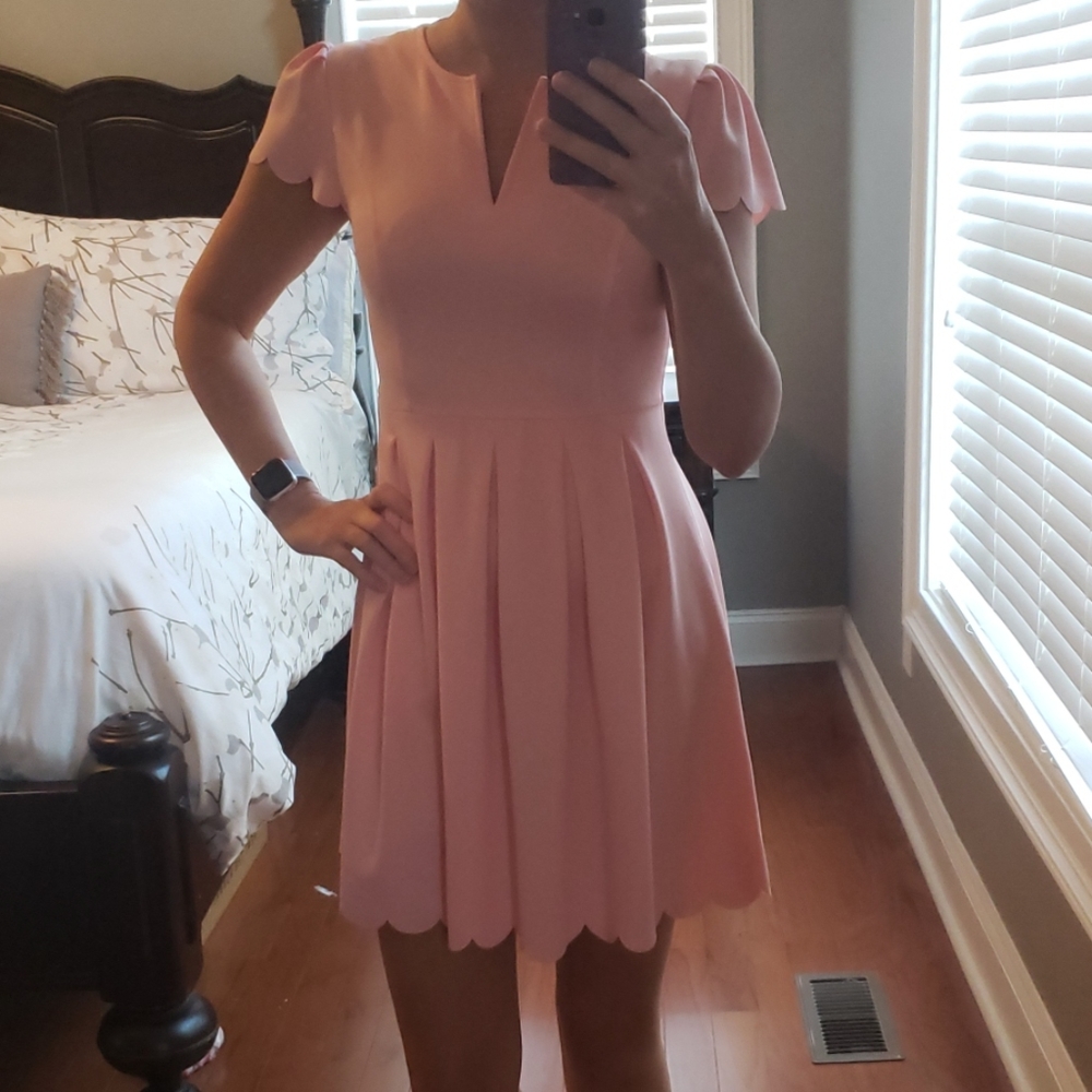 Cute pink scalloped hem dress
